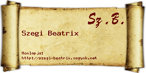 Szegi Beatrix névjegykártya