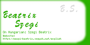 beatrix szegi business card